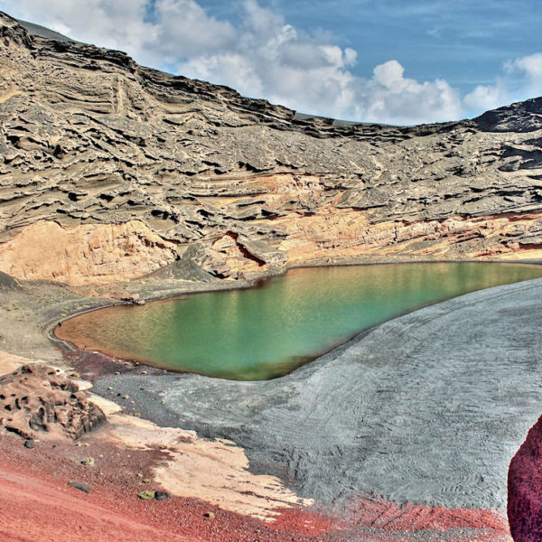 Der grüne See "Charco de los Clicos" im Nationalpark Timanfaya