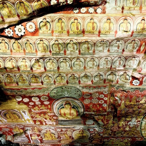 Decke Bemalung Tempel Dambulla Sri Lanka
