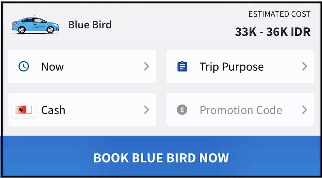 My Blue Bird App Taxi Bali