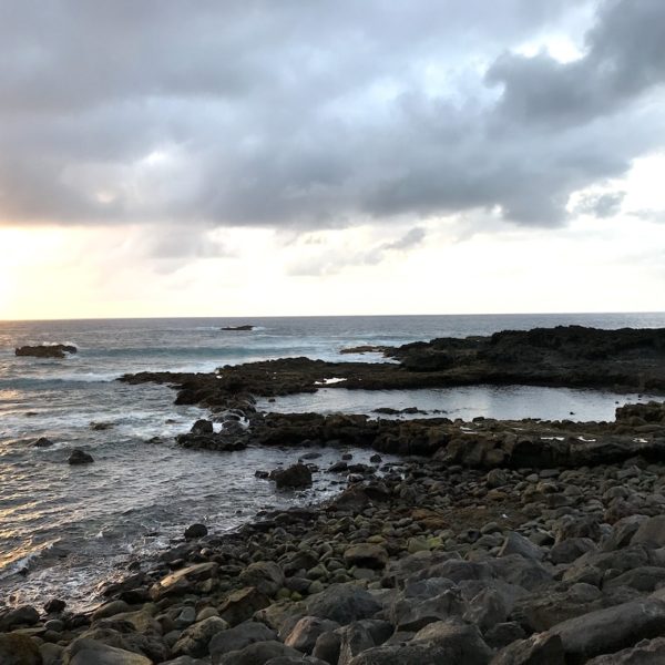 Strände auf Teneriffa Playa de la Arena Sonnenuntergang Naturpool